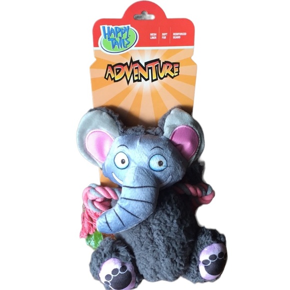 Happy Tails Adventure Dog Plush Elephant Toy - Picture 1 of 8